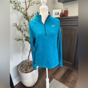 Women’s Large UA Storm Lined 3-Quarter Zip Long Sleeve Pullover, Teal